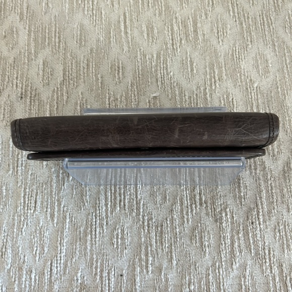 Frye Melissa Brown Distressed Trifold Leather Wallet - Picture 8 of 15